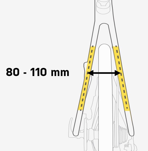 Befestigung des Gepäckträgers Topeak TetraRack GR2 an Sitzstreben von 80 bis 110 mm