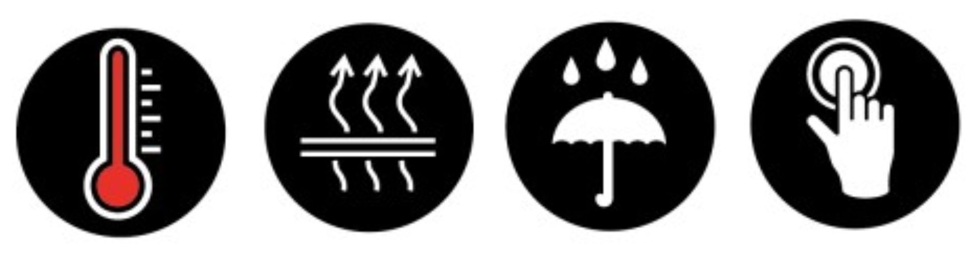 Symboles atouts gants vélo R FLECT