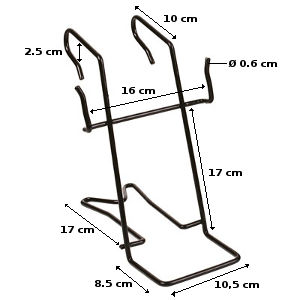 Crochet pour fixation panier sur guidon - dimensions